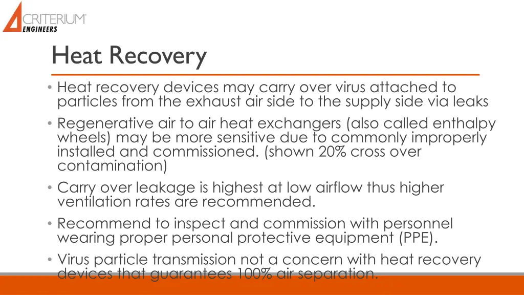 heat recovery
