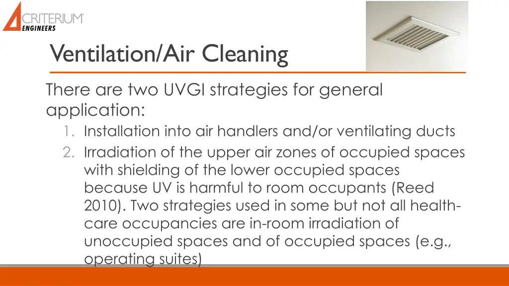 ventilation air cleaning