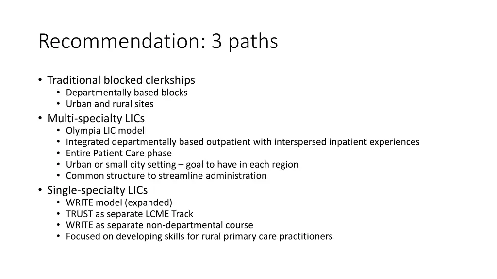 recommendation 3 paths