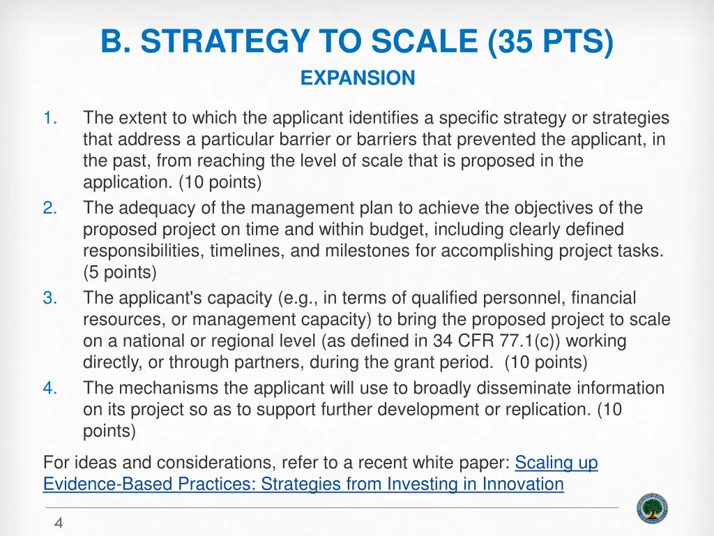 b strategy to scale 35 pts expansion