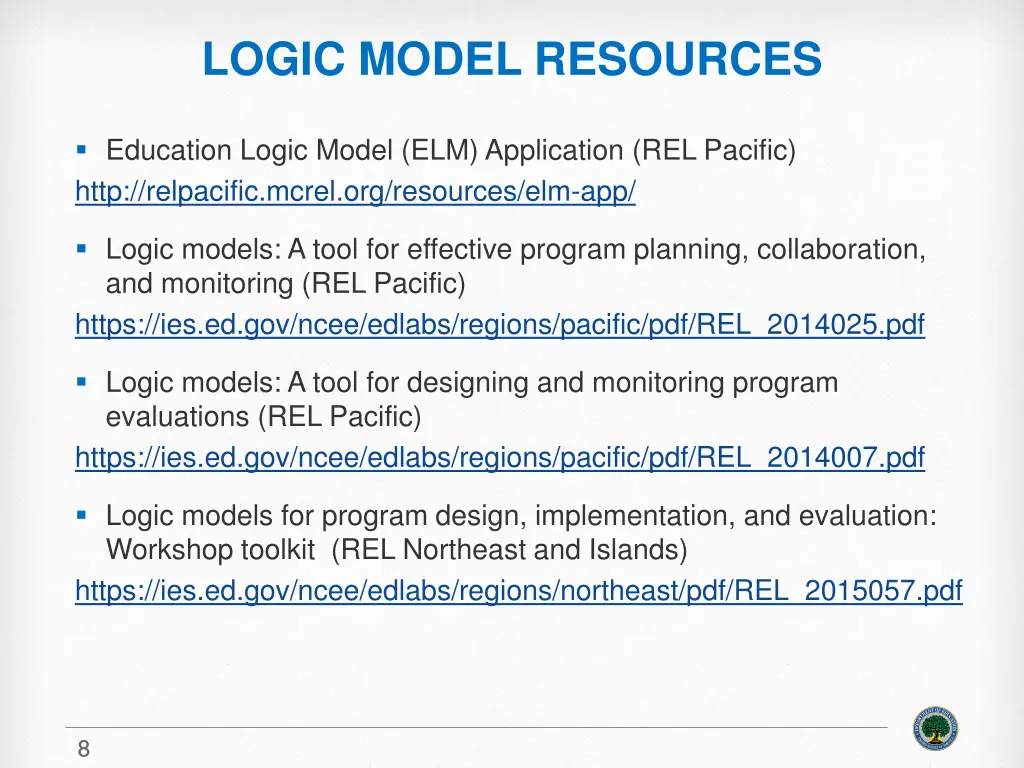 logic model resources