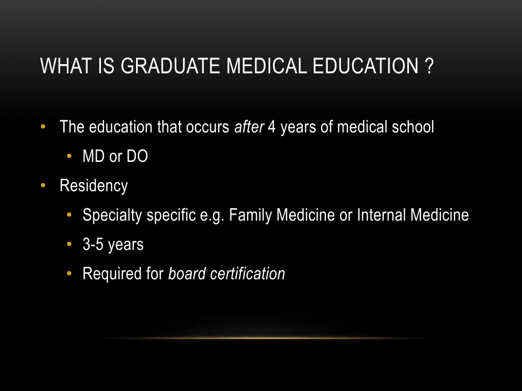 what is graduate medical education