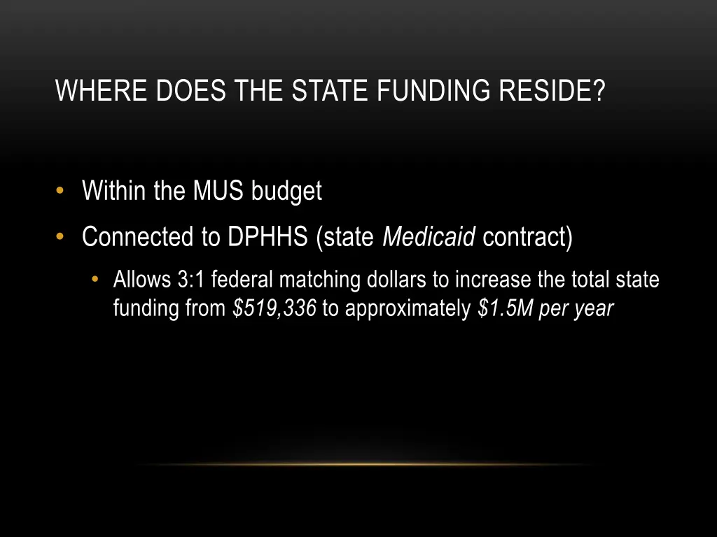 where does the state funding reside