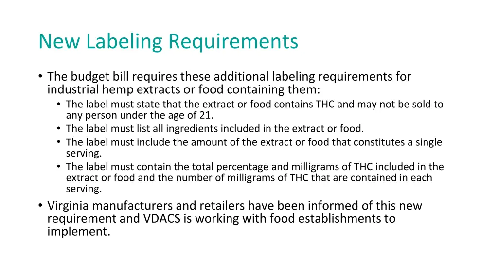 new labeling requirements