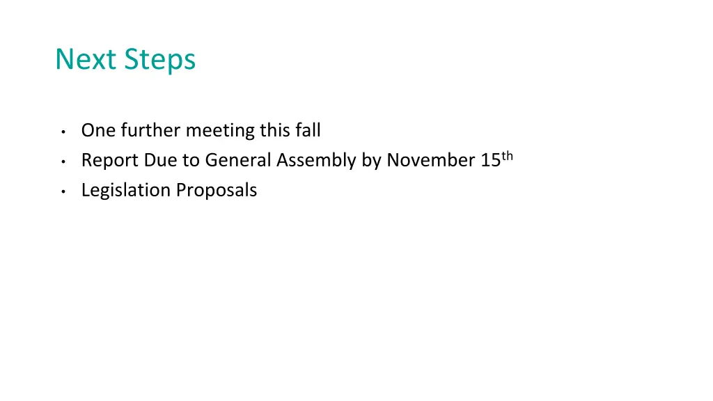 next steps