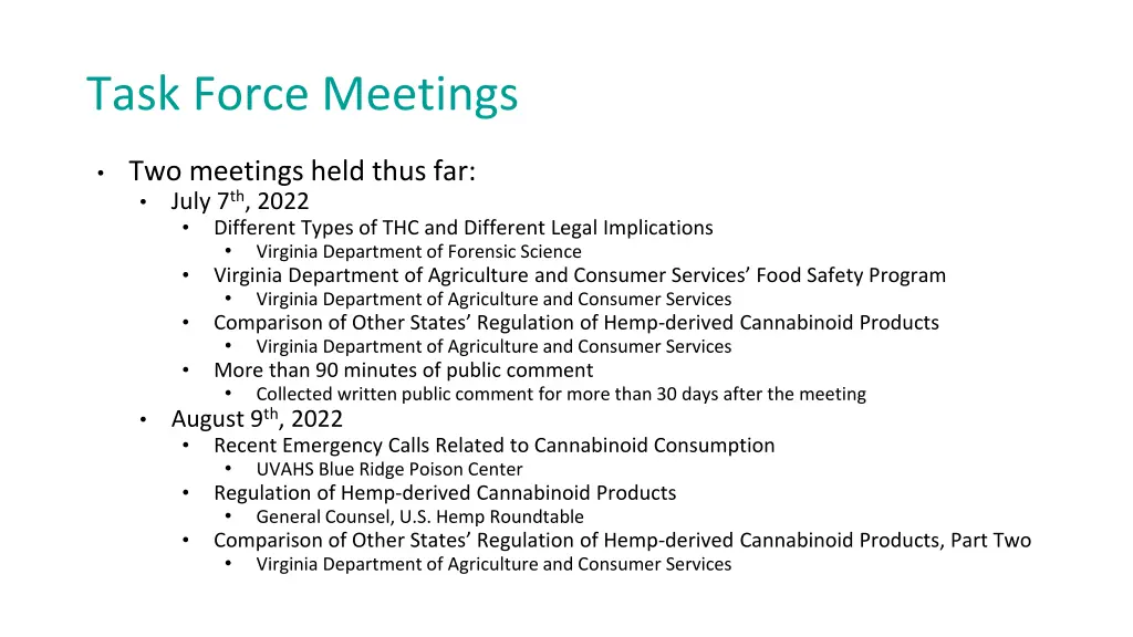 task force meetings