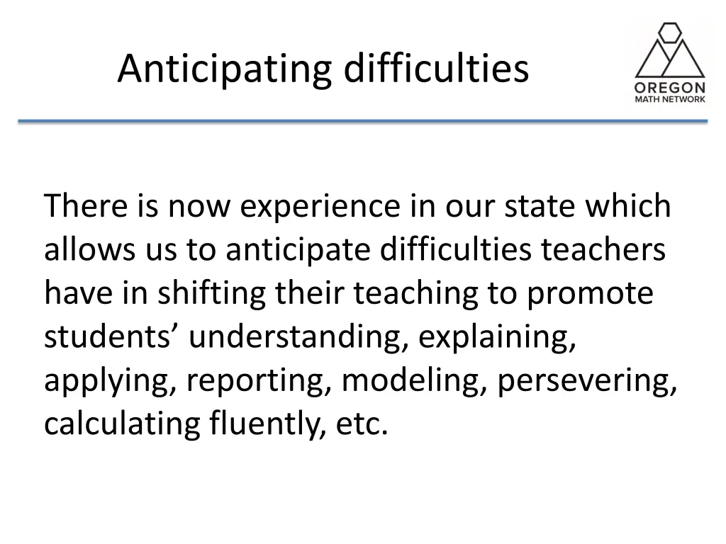 anticipating difficulties 1