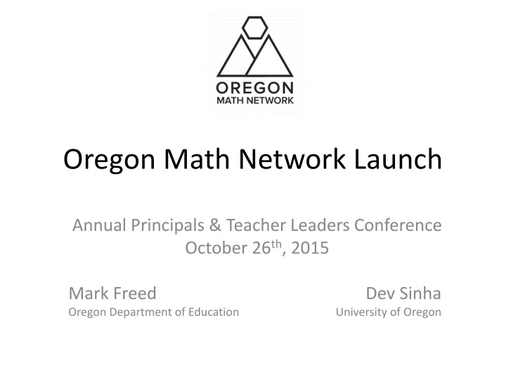 oregon math network launch