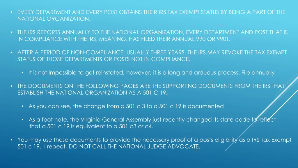 every department and every post obtains their