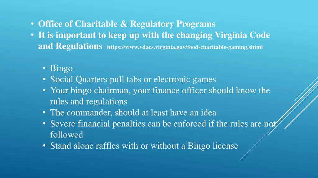 office of charitable regulatory programs