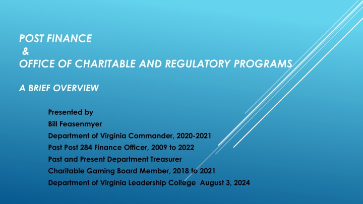 post finance office of charitable and regulatory