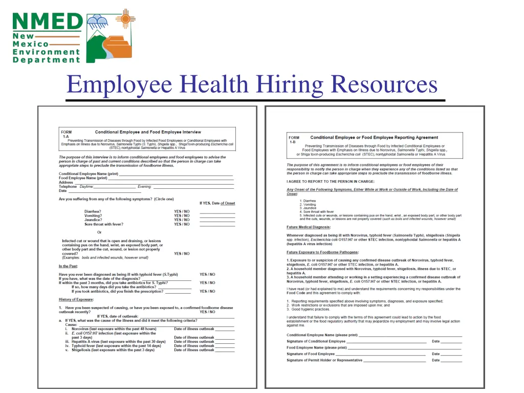 employee health hiring resources