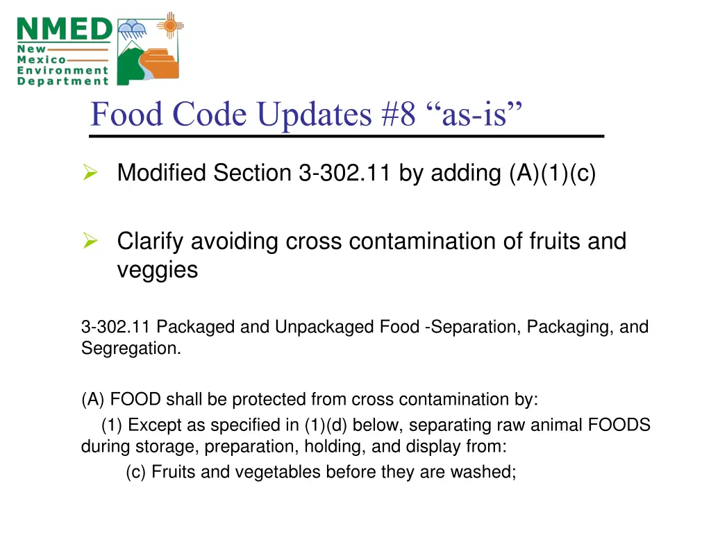 food code updates 8 as is