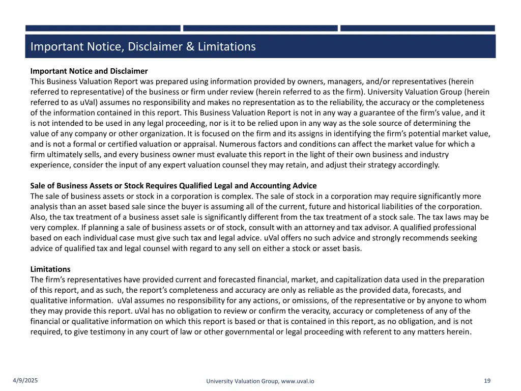 important notice disclaimer limitations