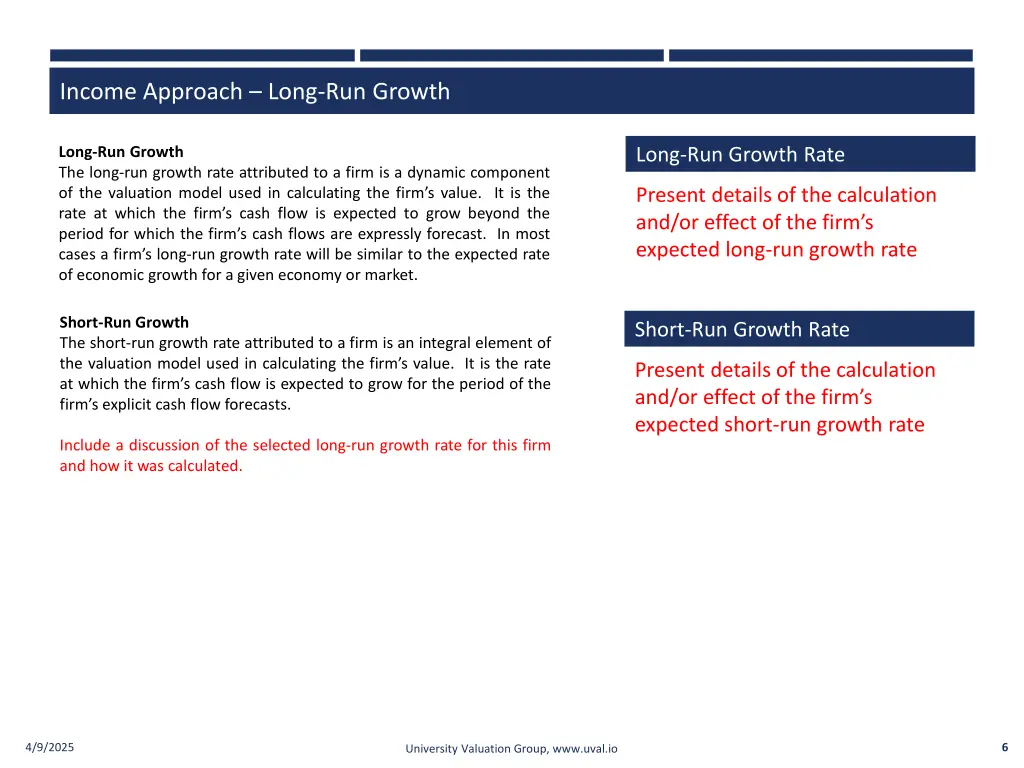 income approach long run growth