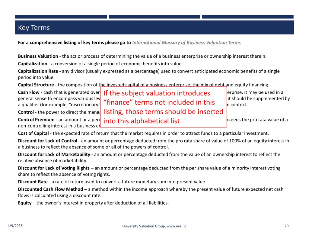 key terms