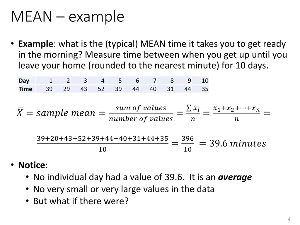 mean example