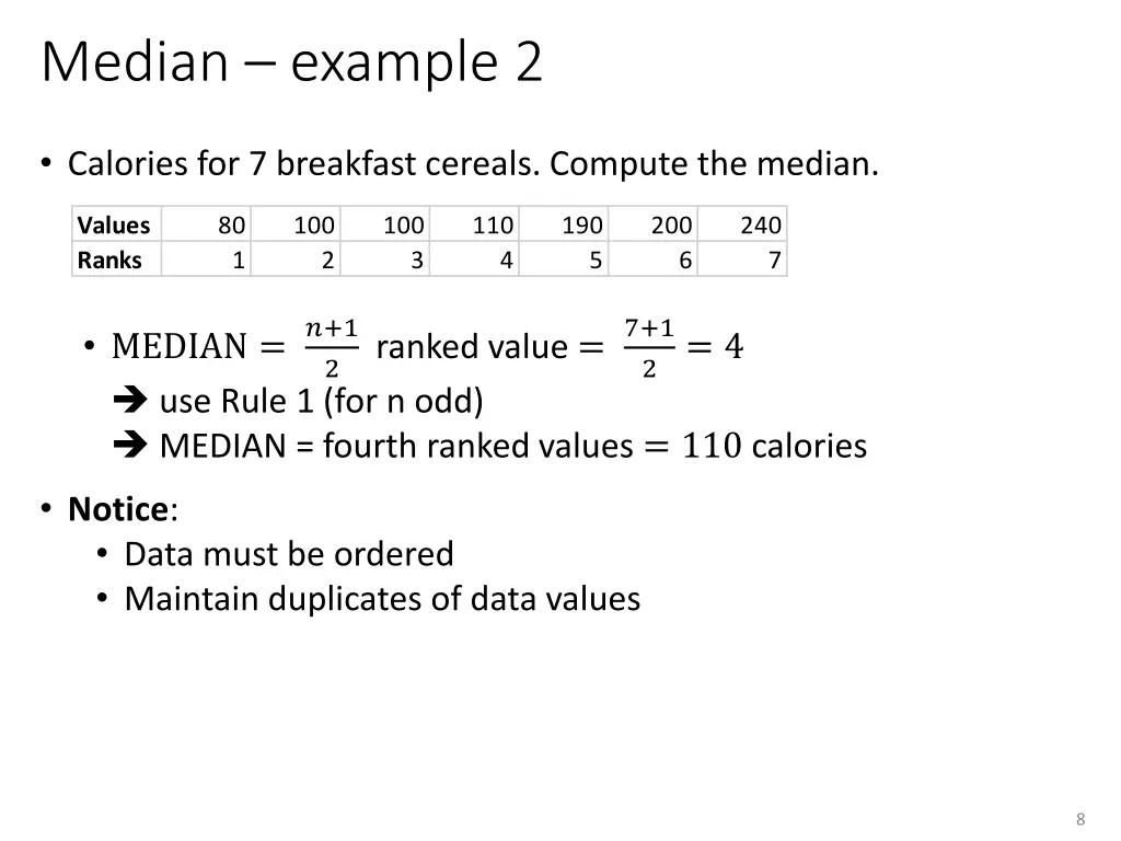 median example 2