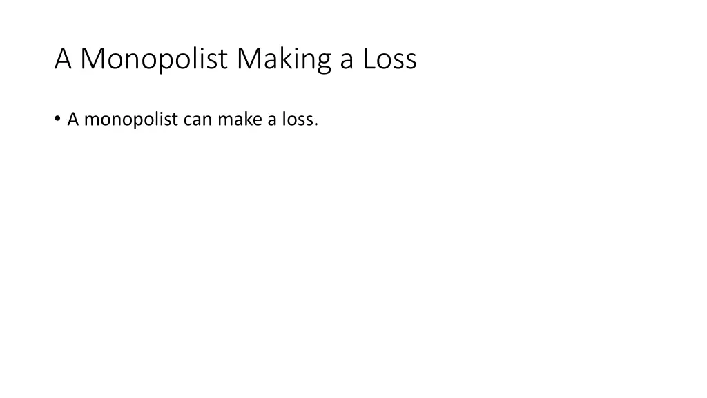 a monopolist making a loss