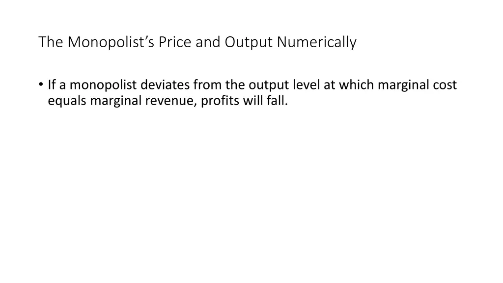 the monopolist s price and output numerically 2