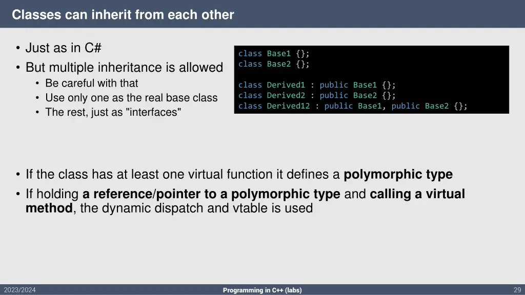 classes can inherit from each other