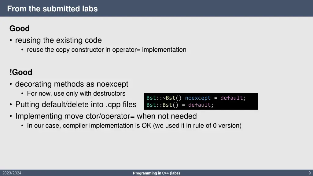 from the submitted labs