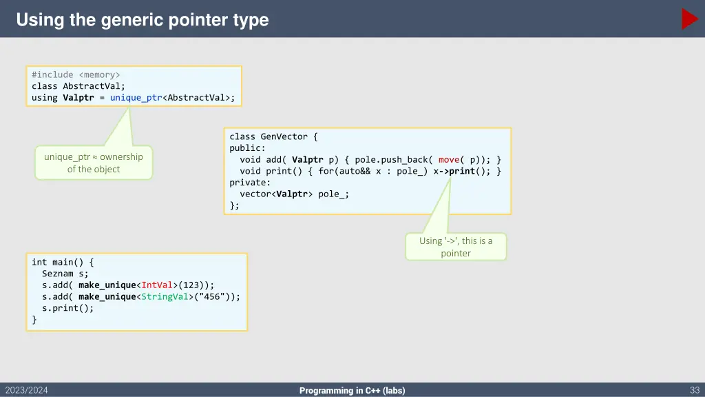 using the generic pointer type