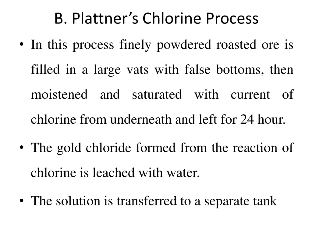 b plattner s chlorine process