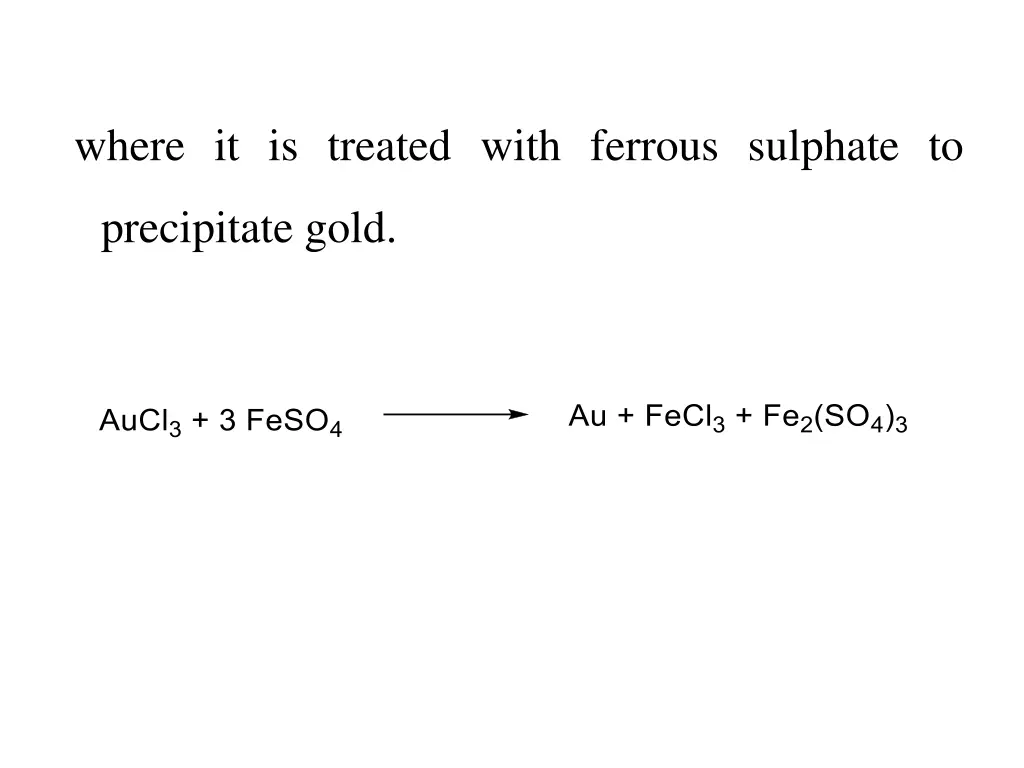 where it is treated with ferrous sulphate to