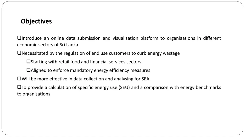 objectives
