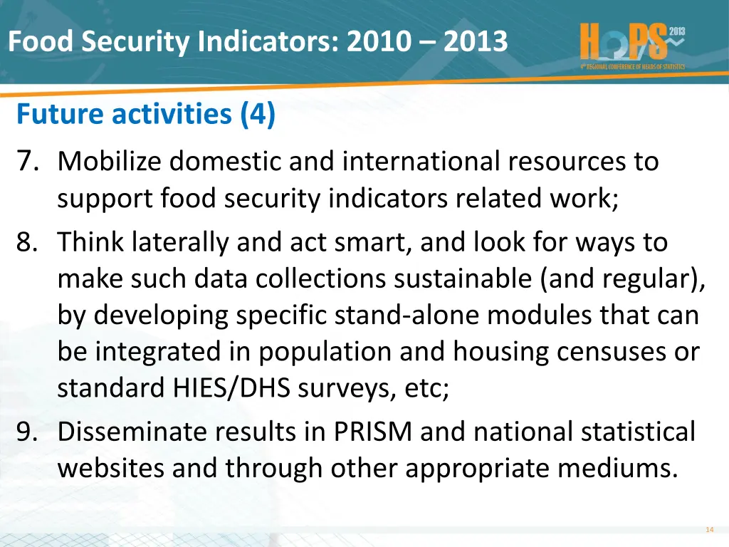 food security indicators 2010 2013 13