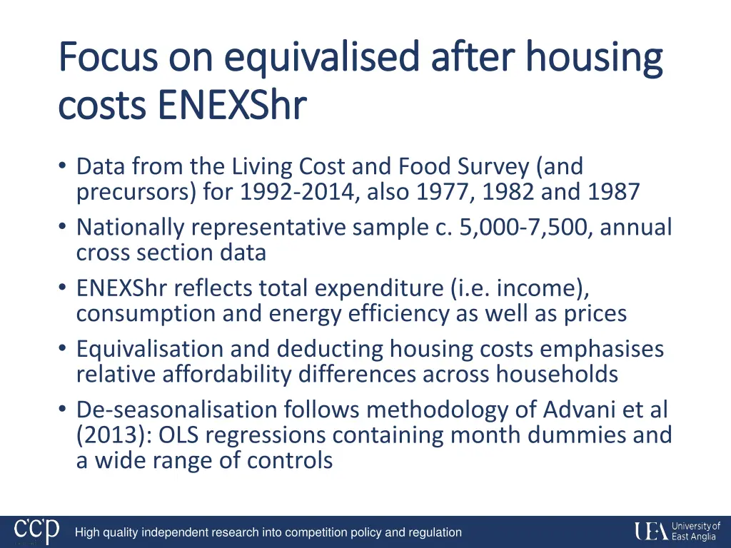 f focus ocus on equivalised after housing