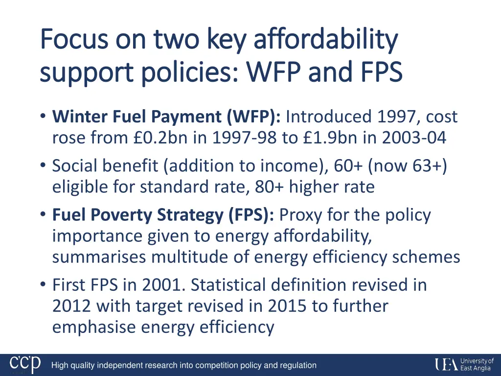 focus on two key focus on two key a affordability