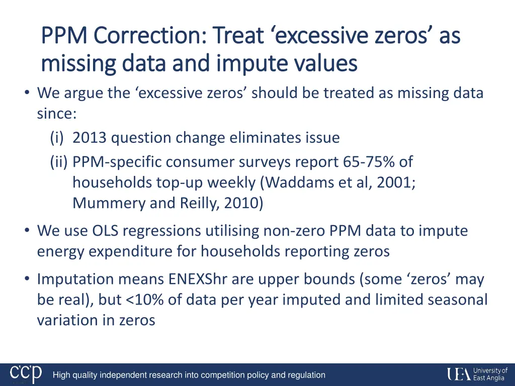 ppm correction treat excessive zeros