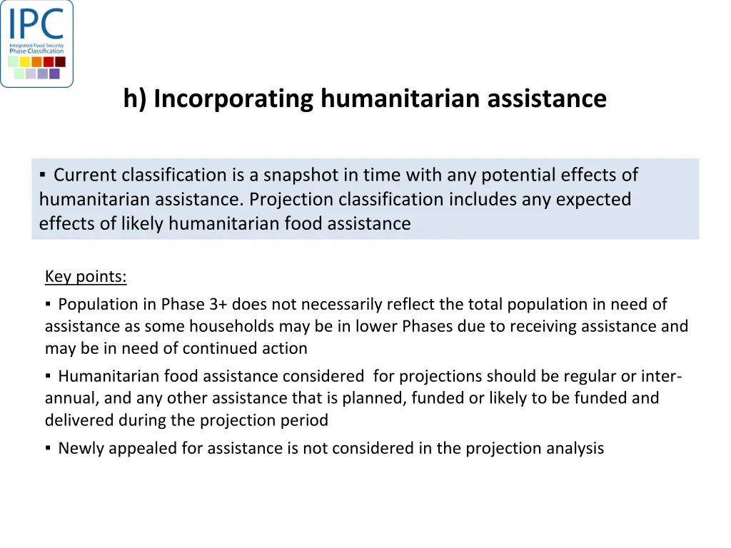h incorporating humanitarian assistance