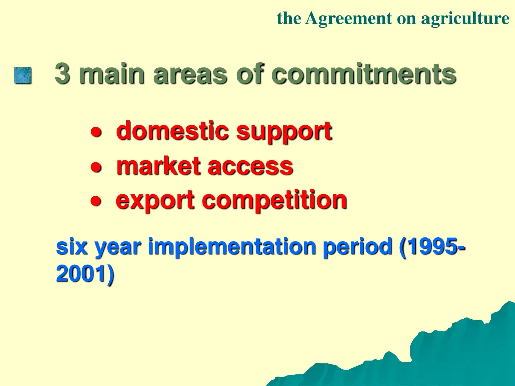 the agreement on agriculture