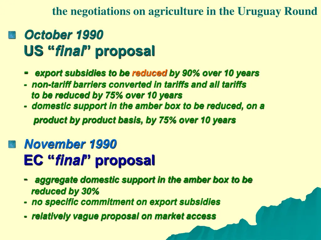 the negotiations on agriculture in the uruguay 1