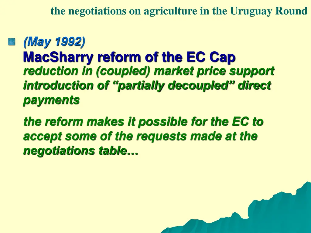 the negotiations on agriculture in the uruguay 2