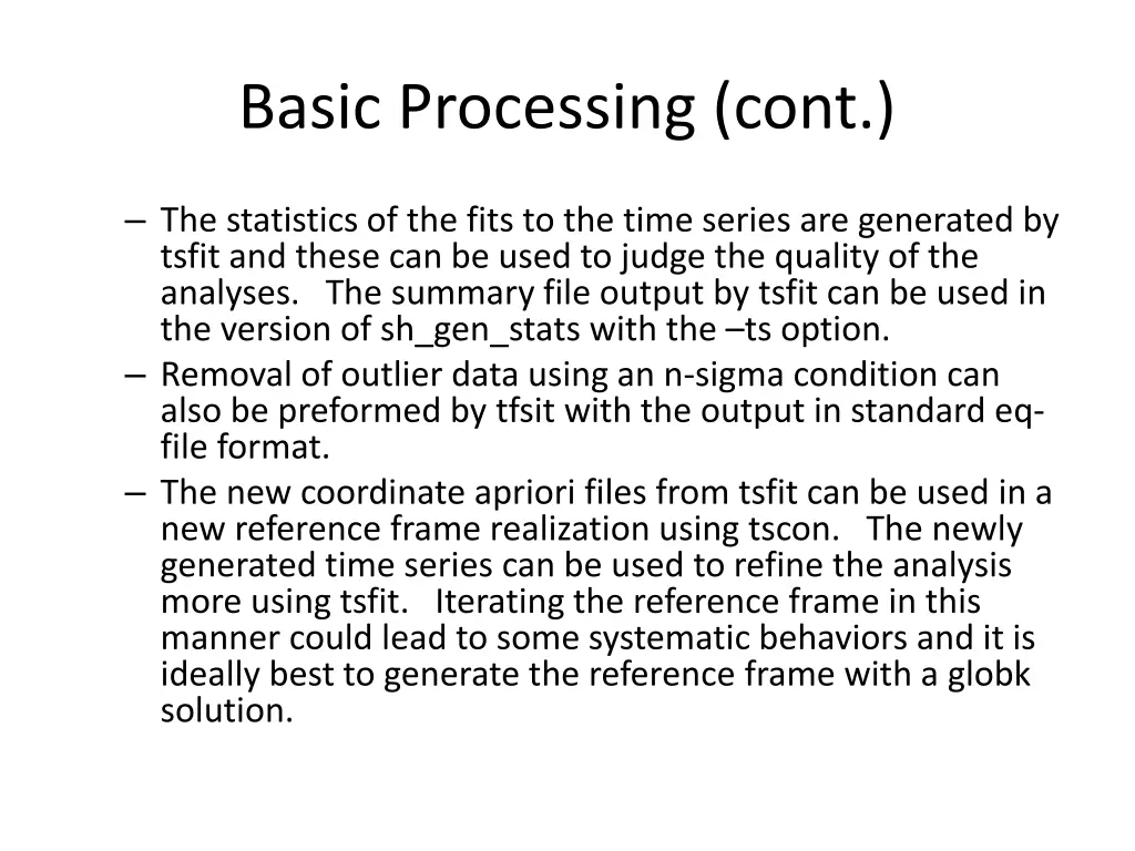 basic processing cont