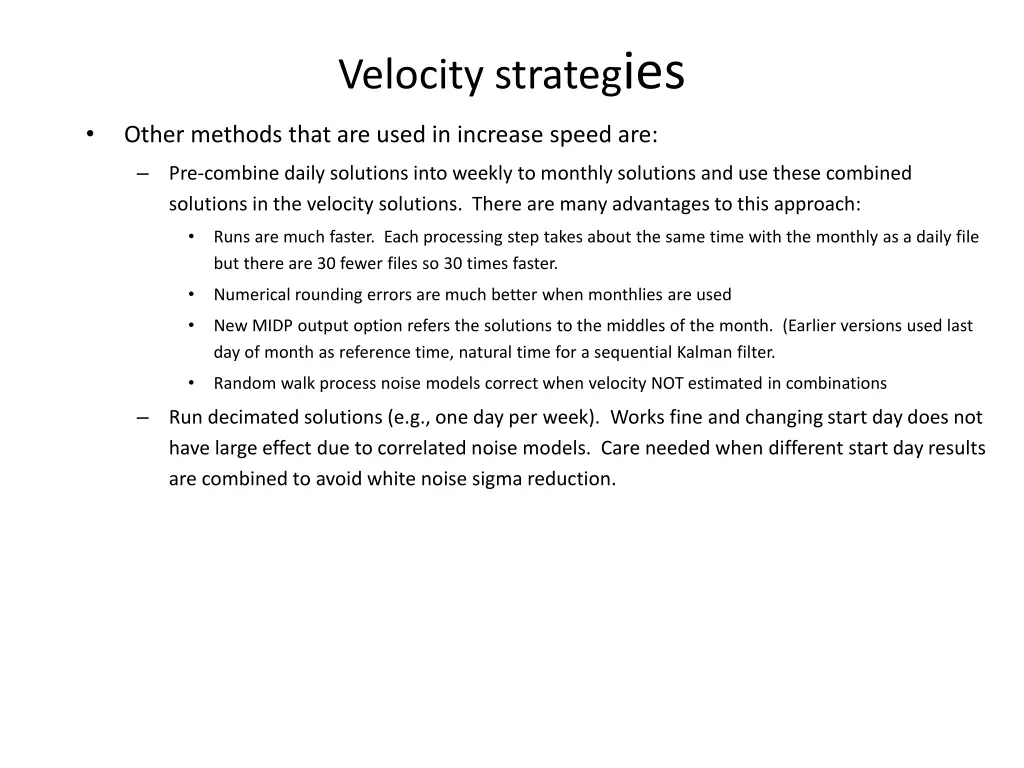 velocity strateg ies