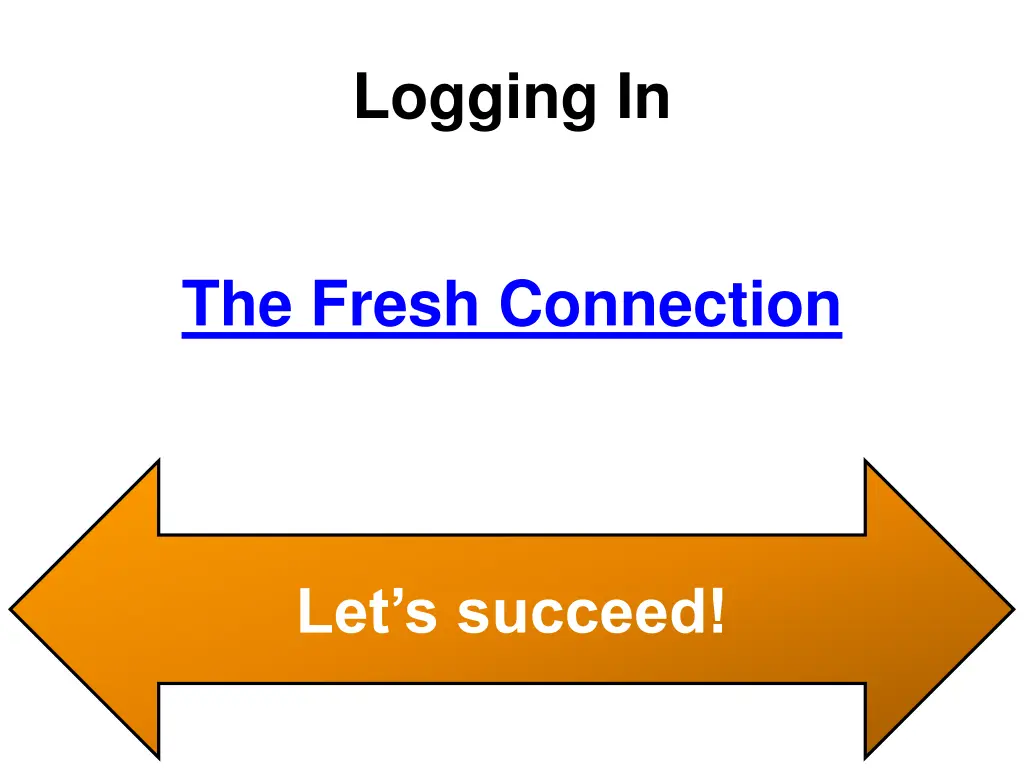 logging in