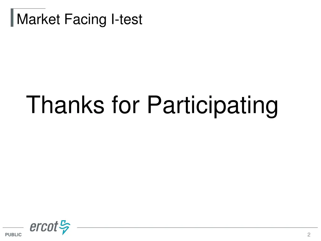 market facing i test