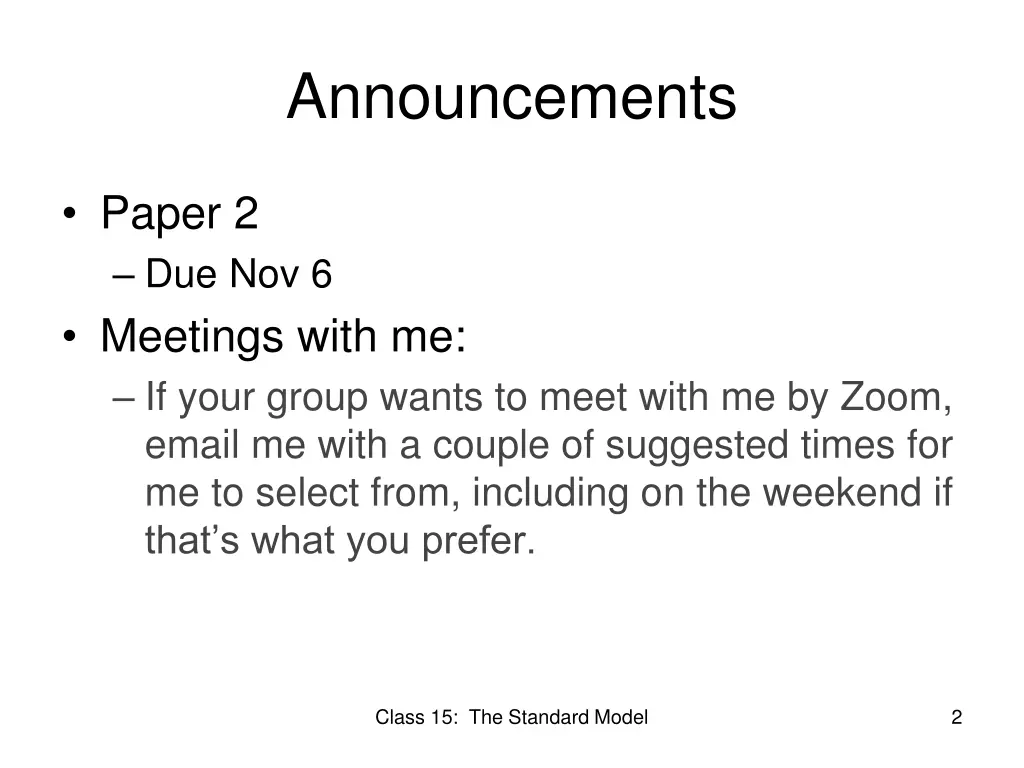 announcements
