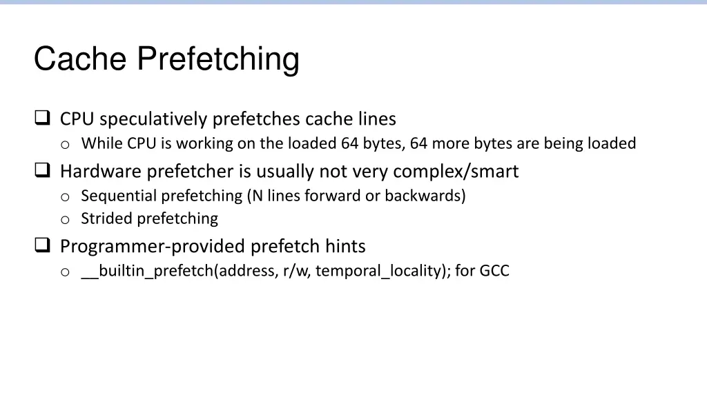 cache prefetching