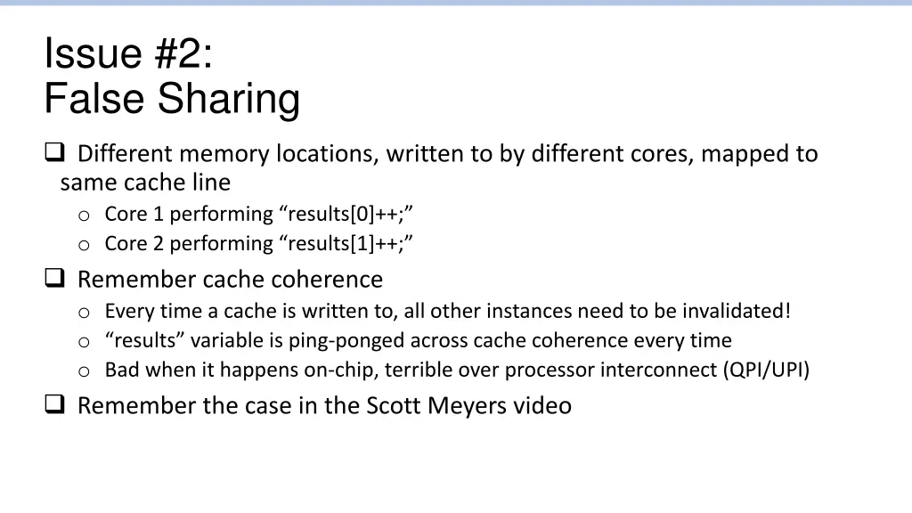 issue 2 false sharing