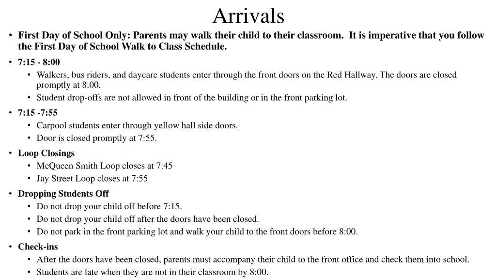 arrivals