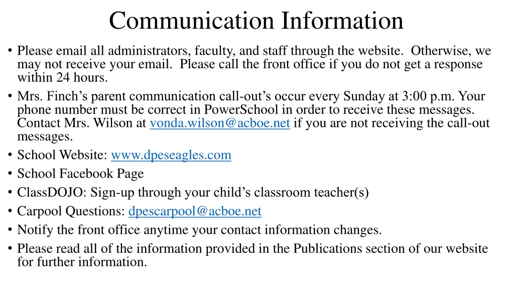 communication information