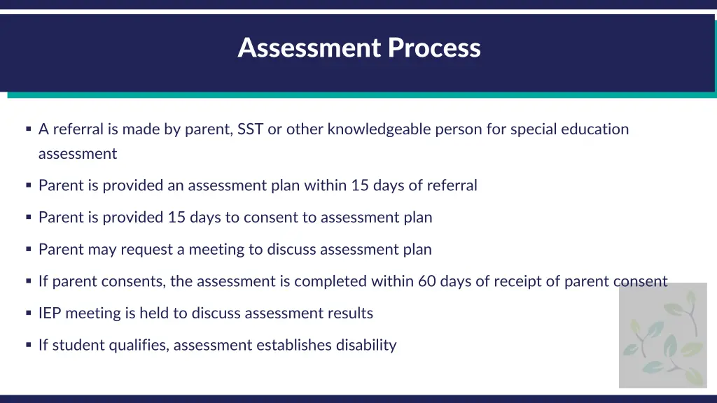 assessment process