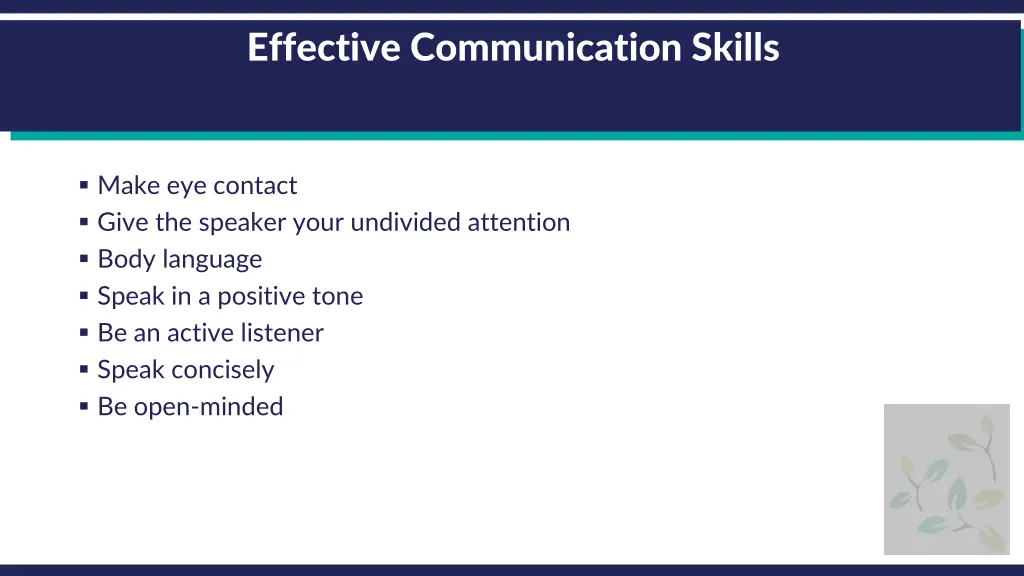 effective communication skills