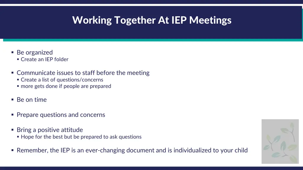 working together at iep meetings